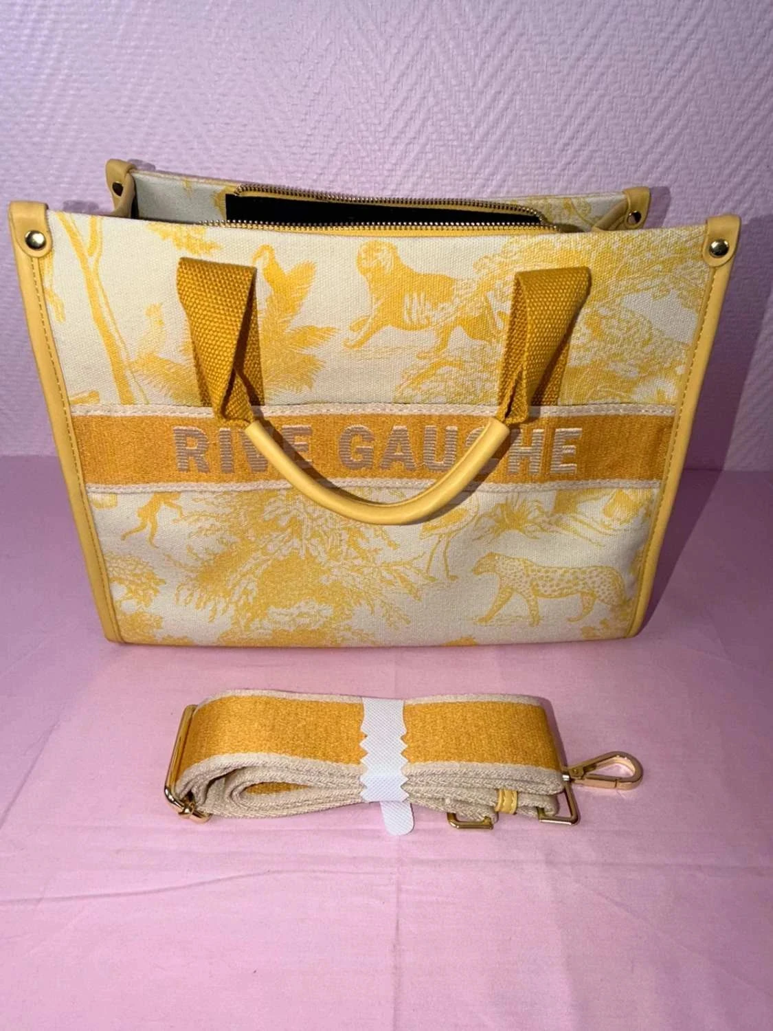 Sac rive gauche jaune jamais servie
